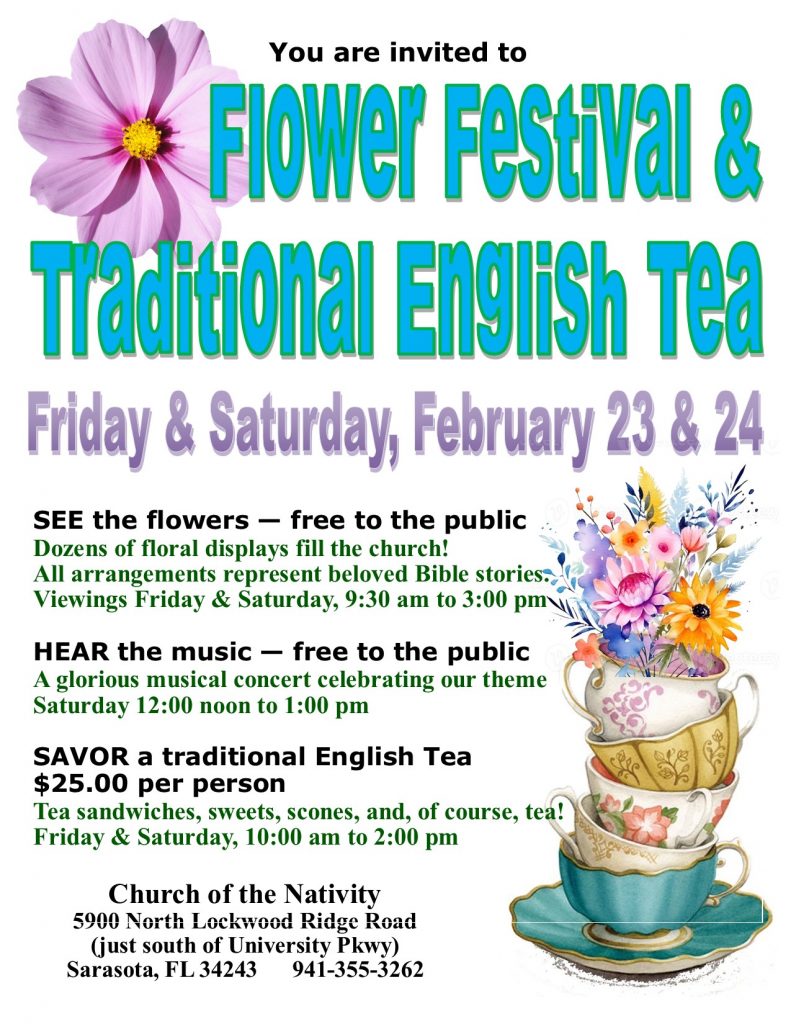 2024 Flower Festival and English Tea flyer
